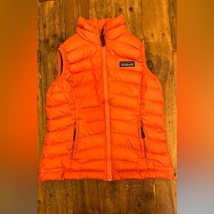 Patagonia Kids Bright Orange/Coral Down Vest